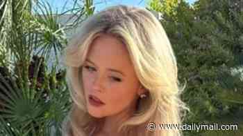 Emily Atack unveils picture of third wedding dress she wore during her second nuptials in Spain and reveals the bespoke silk gown was by Agent Provocateur