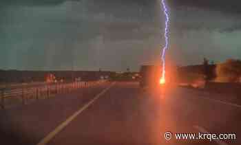 WATCH: Lightning strikes just feet from moving truck in Utah