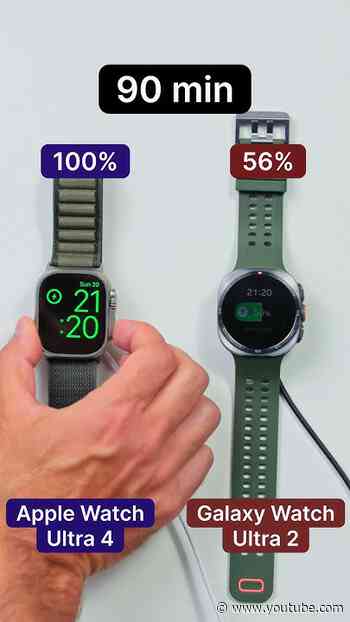 Apple Watch Ultra 4 vs Galaxy Watch Ultra 2 charging times
