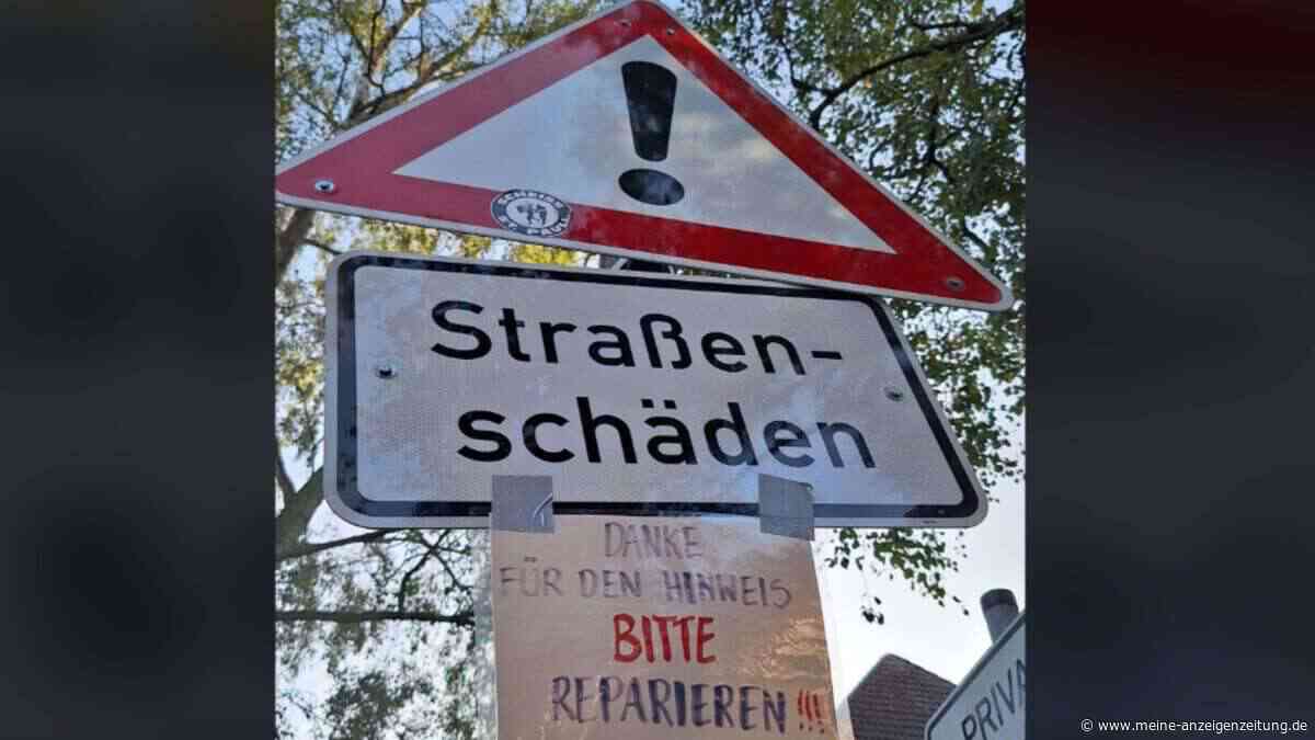 Frustrierter Anwohner hängt Zettel an Warnschild – und trifft damit ganz Deutschland ins Herz