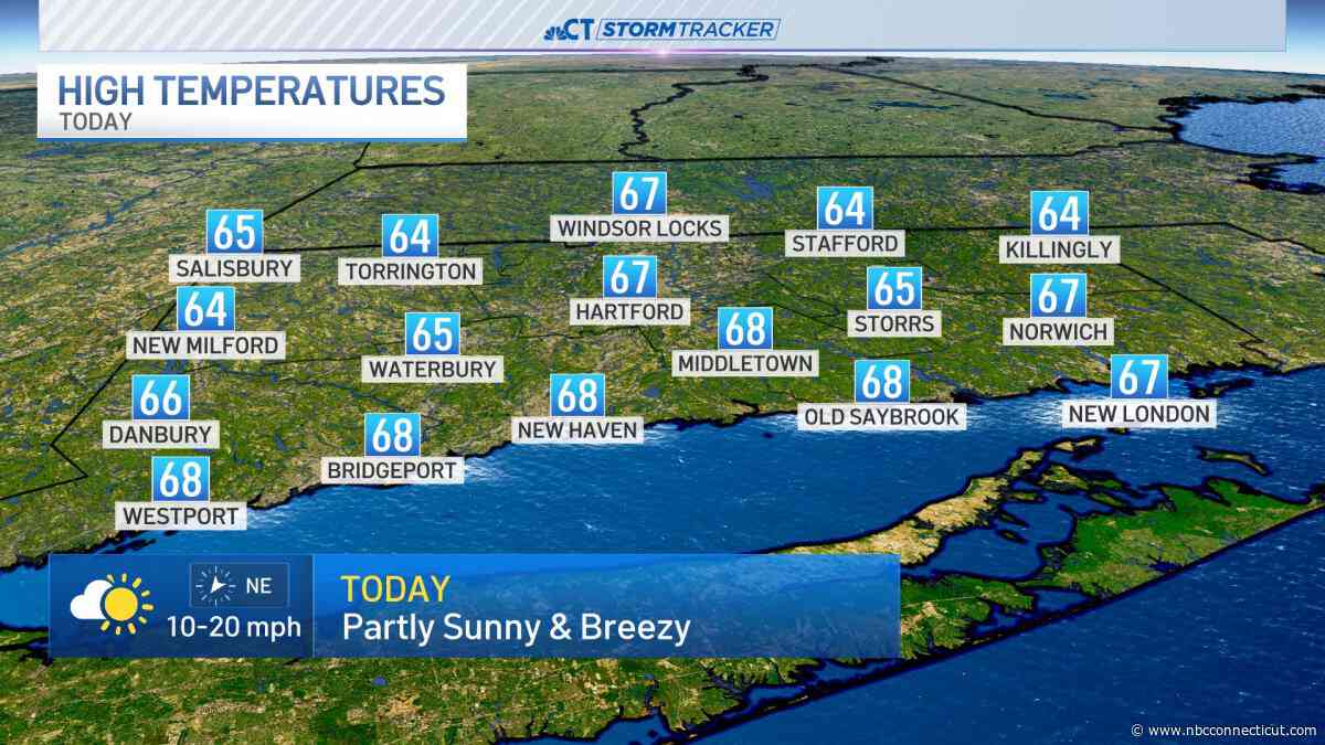 Breezy Wednesday in the 60s, tracking a potential weekend nor'easter