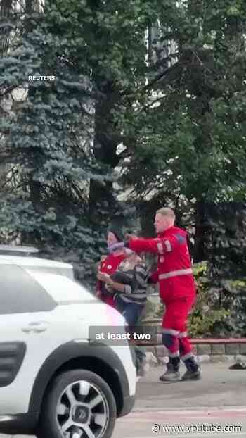 Ukrainian students flee Russian drone attack