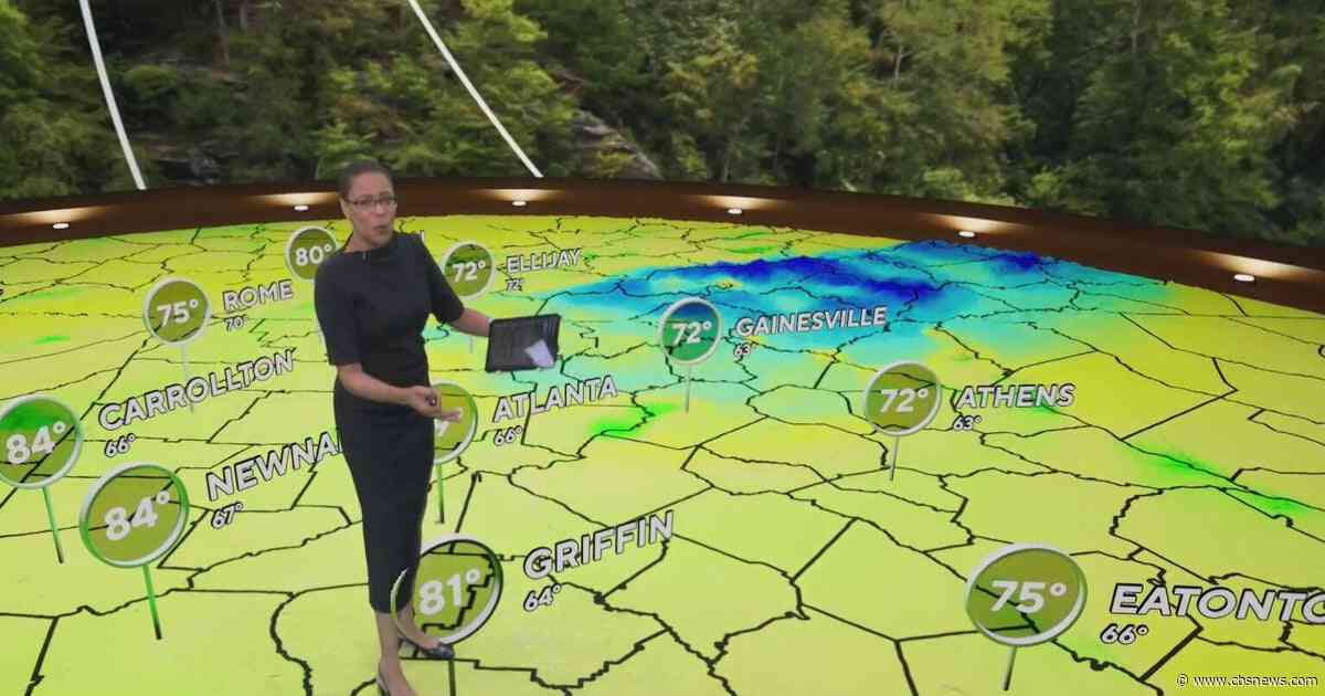 Colder and drier air heading to Georgia after evening storms
