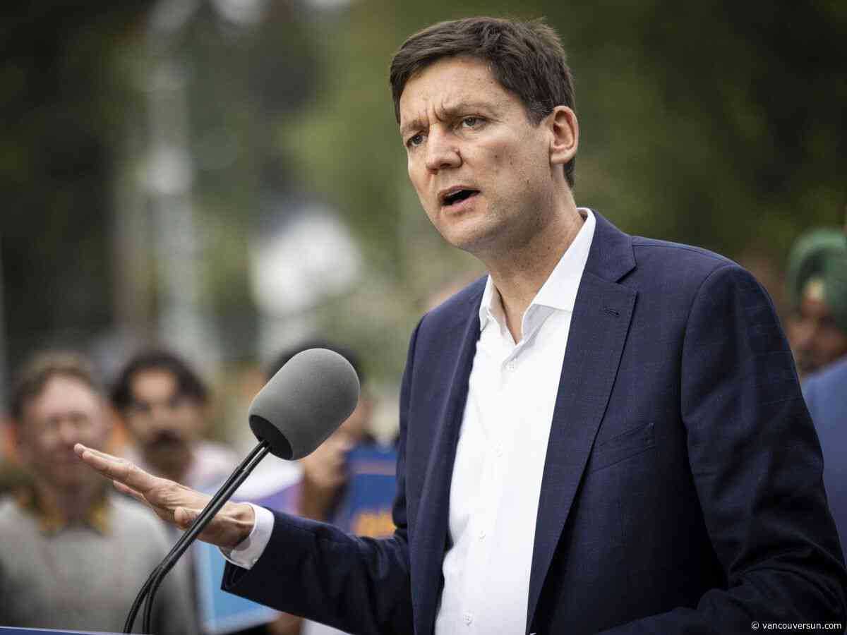 David Eby makes campaign stop in Surrey but skirts questions about city's health-care issues