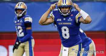 Winnipeg Blue Bombers rule out QB Zach Collaros for Friday with head injury