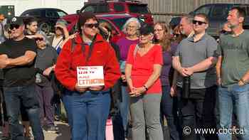 Dozens show up to RM of Sherwood in protest of Bell AI data centre