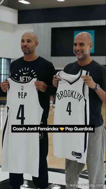 LEGENDARY linkup in Brooklyn! ⚽️🏀 #pepguardiola #brooklynnets #soccer
