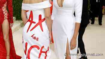 Creator of AOC's infamous Tax the Rich dress owes more than $1million for A-list gala featuring Meghan Markle