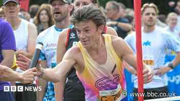 Six-person relay race won by team of two
