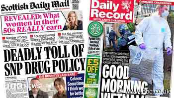 Scotland's papers: Drug death 'failure' and human trafficking dawn raids