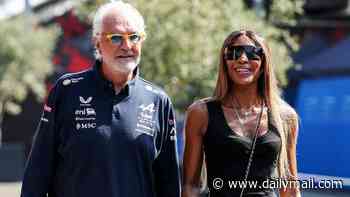 Naomi Campbell, 56, looks thrilled as she reunites with ex Flavio Briatore, 76, at the Grand Prix in Azerbaijan - 24 years after calling off engagement