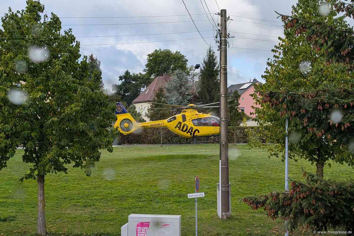 Rettungshubschrauber sorgt in Lugau für Aufsehen