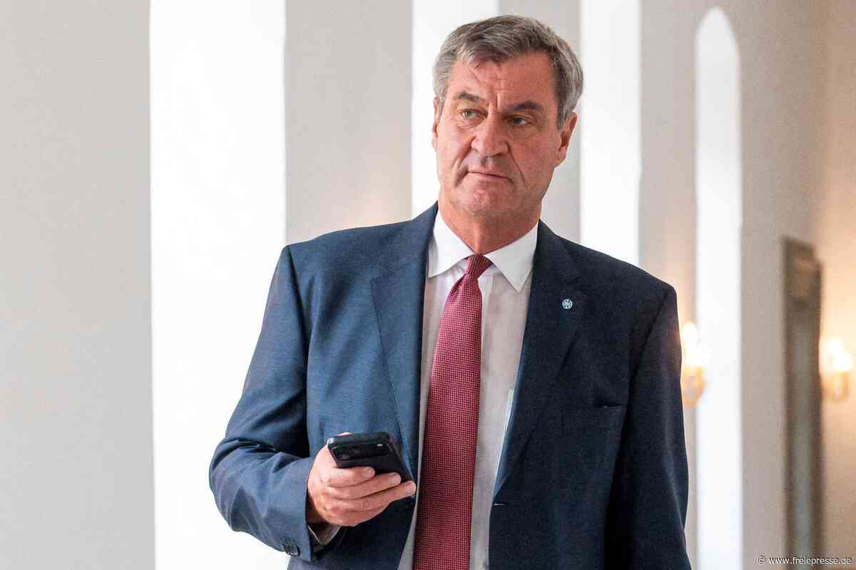 Markus Söder spricht beim Deutschlandfest in Mödlareuth