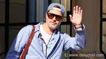 Brad Pitt, 62, sports a pyjama-style ensemble as he steps out with girlfriend Ines de Ramon, 33, in Spain