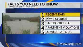 Rain impacts, Storms continue, Meta trial closings, Albuquerque apartment violations, Luminaria tour