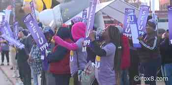 Cleveland hospital workers strike for 2nd day