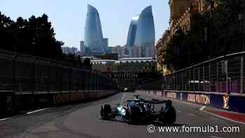 Russell leads Antonelli and Verstappen during FP2 in Baku