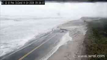 Highway 12 closed in Outer Banks, crack forms as NC coast feels impact of nor'easter