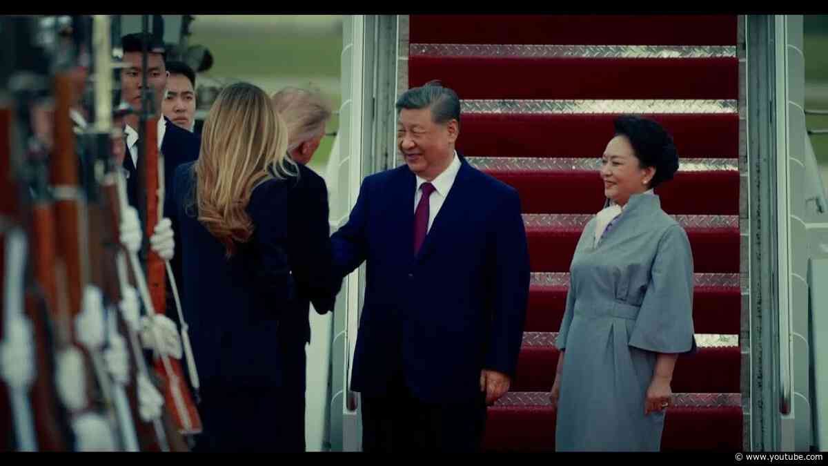 President Trump and The First Lady greet President Xi of China and Madame Peng Liyuan at JBA