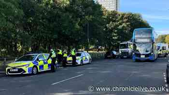 North East bus crash saw one taken to hospital and road closed
