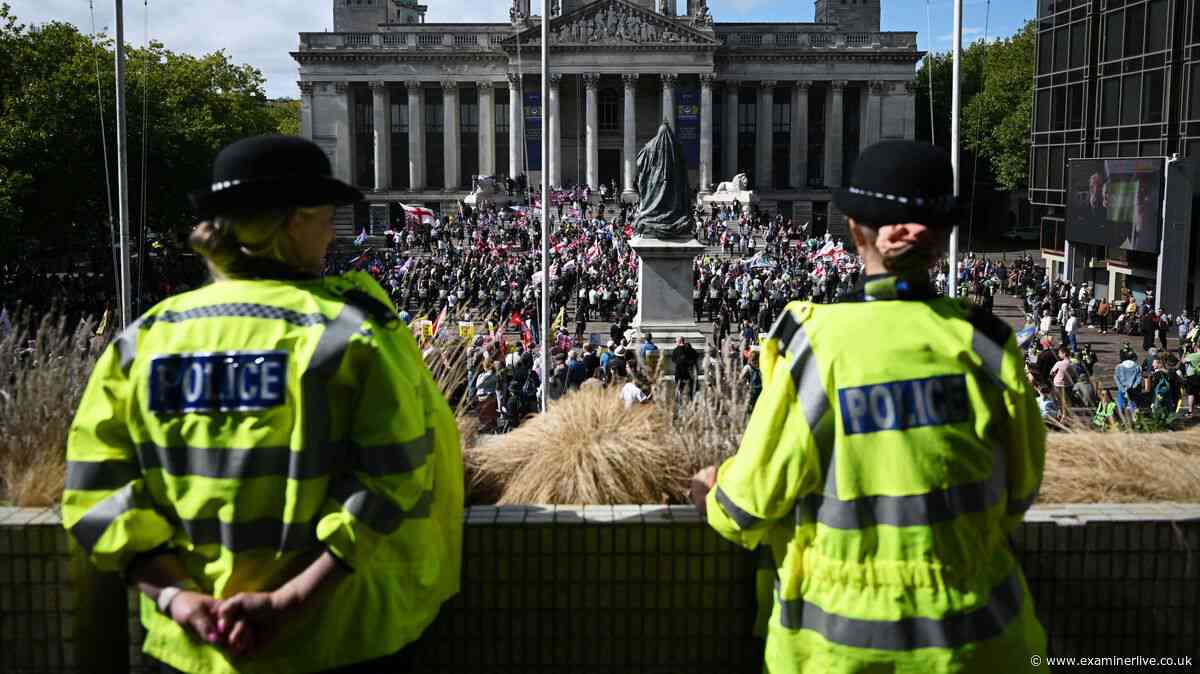 Dad jailed after hurling bottle at police during anti-migrant protest