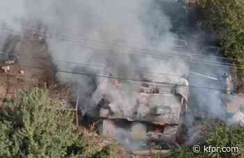 OKCFD battles shed fire in NW Oklahoma City