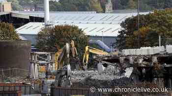 Drone footage shows full scale of Gateshead flyover works as demolition approaches completion