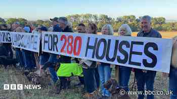 Villagers protest against plans for 280 homes