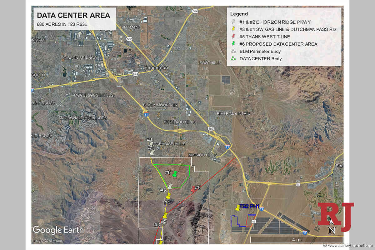 Developer pulls out of hyperscale data center, natural gas plant proposed on BLM land in Henderson