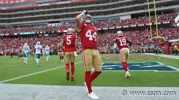 49ers' Juszczyk fined for 'offensive' act of pretending to chug beer