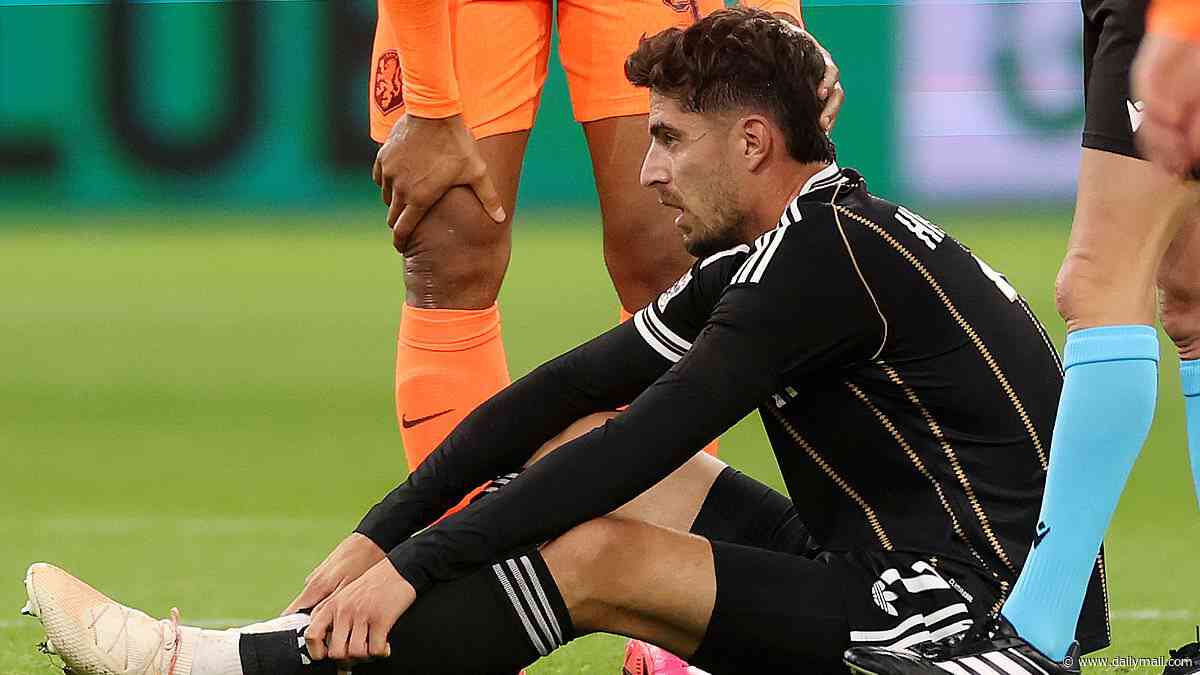 Arsenal suffer injury blow as Kai Havertz is forced off in first half of Germany's clash with the Netherlands