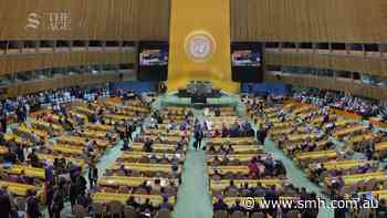 Delegates walk out as Netanyahu enters UN General Assembly