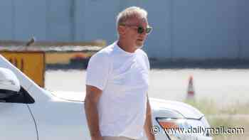 Kevin Costner, 71, looks youthful as he boards private jet amid budding bonds with two blonde age-gap beauties
