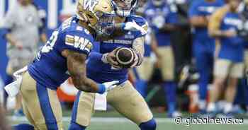 Winnipeg Blue Bombers turn to Brown at QB as they welcome Argonauts for crucial game