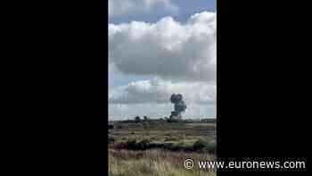 Video shows UK fighter jet crashing during training