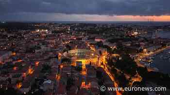 Ancient Roman Pula transformed by contemporary light art