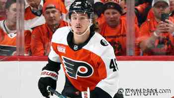 Flyers' Zegras gets rare equipment violation penalty for tucking in jersey