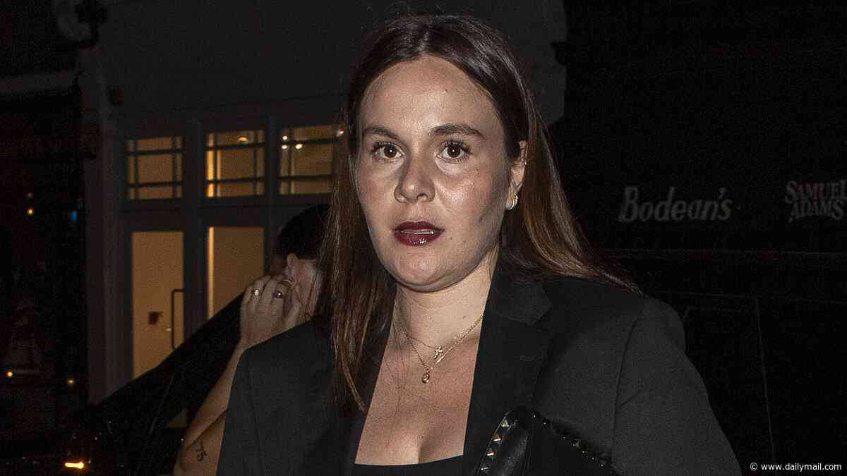 Pregnant Holly Ramsay wears black dress with thigh-split as she makes solo appearance at Valentino Beauty party