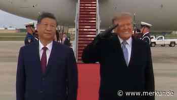 Trump zuckt neben Xi bei lautem Überflug zusammen