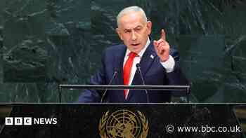 Netanyahu defends Israeli military action as delegates walk out before UN speech