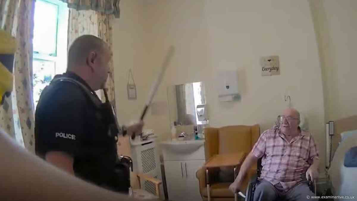 Moment care home pensioner, 92, tasered and pepper-sprayed by police officers