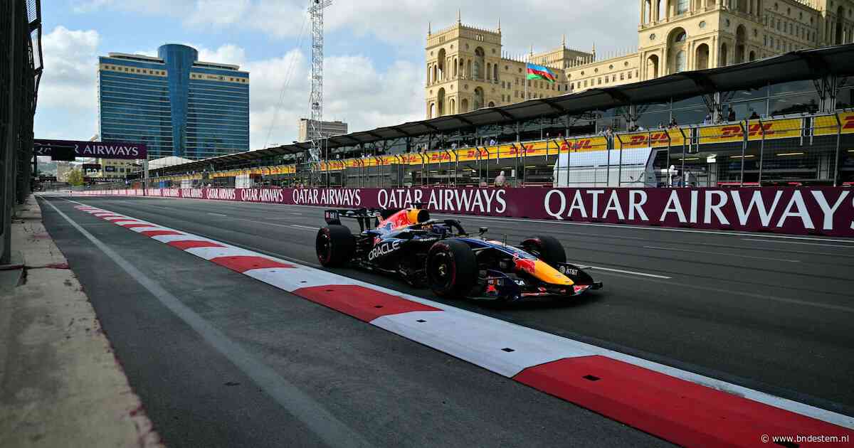 Max Verstappen verrast Mercedes in winderig Bakoe met snelste tijd in laatste training