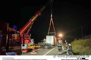 FW-M: Tödlicher Verkehrsunfall auf der Autobahn