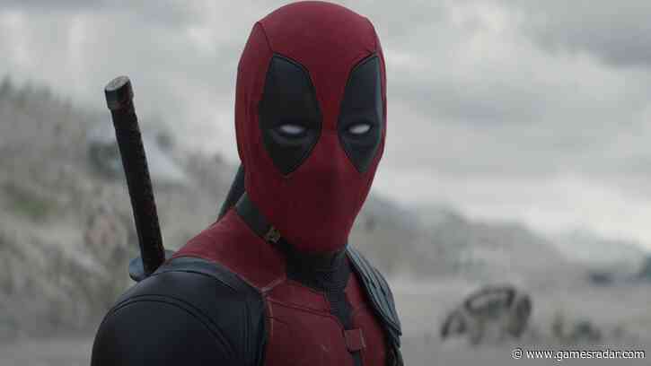 Ryan Reynolds suited up as Deadpool on the set of an Apple TV movie for Deadpool & Wolverine pick-ups