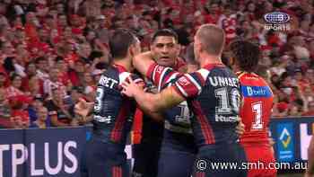 Tupou makes it three tries for the Roosters