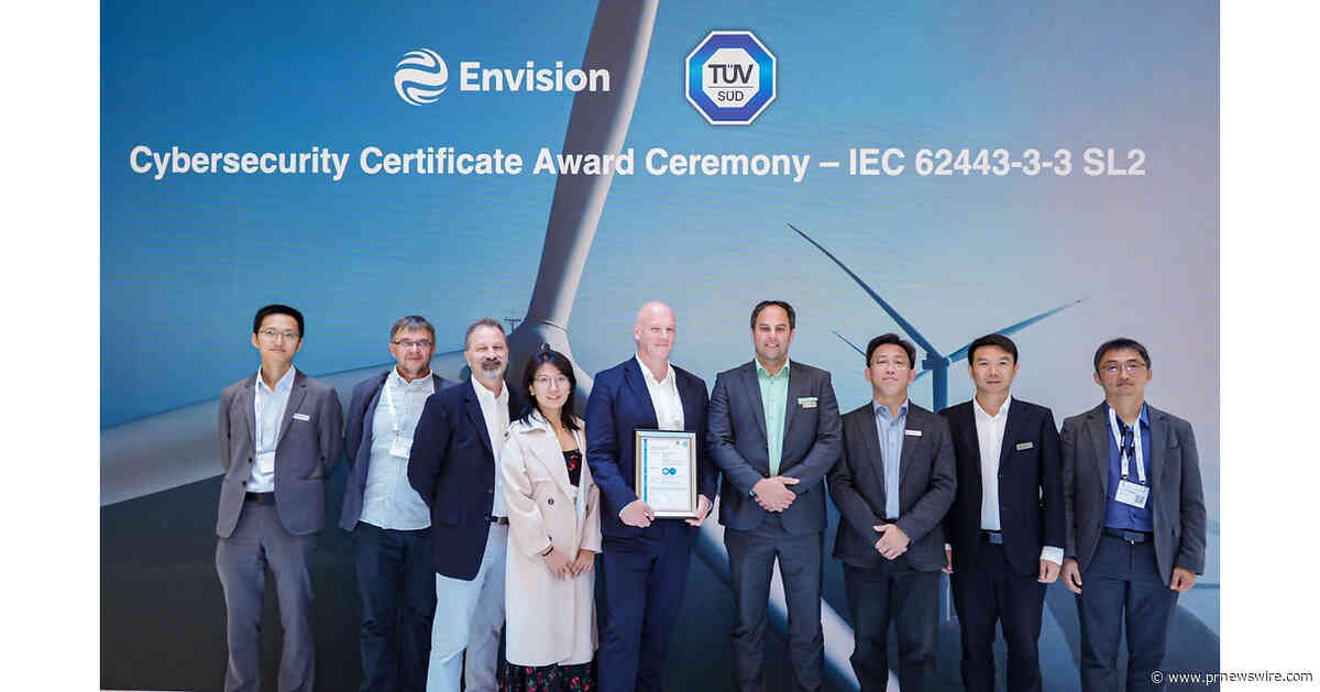 Envision Energy Secures TÜV SÜD Certificate for Wind Farm Control System, Strengthening Long-Term Resilience for Future Energy Systems