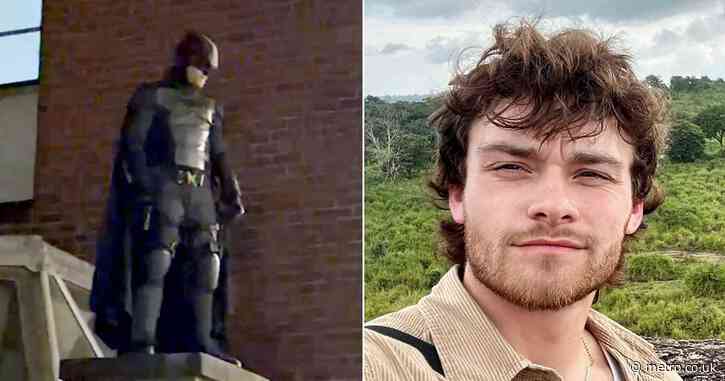 Partygoer dressed as Batman hunts down thief and scales wall to retrieve bag