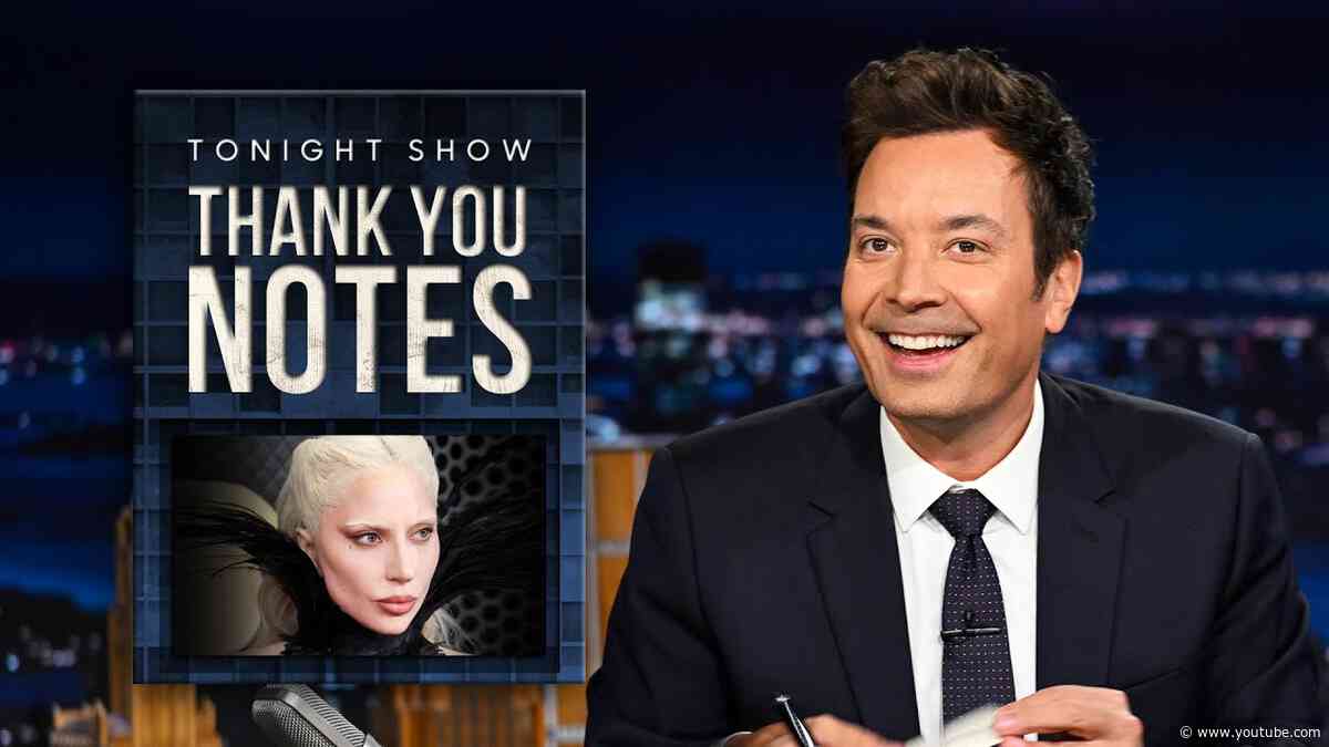 Thank You Notes: Lady Gaga, Chicago Bears Logo | The Tonight Show Starring Jimmy Fallon