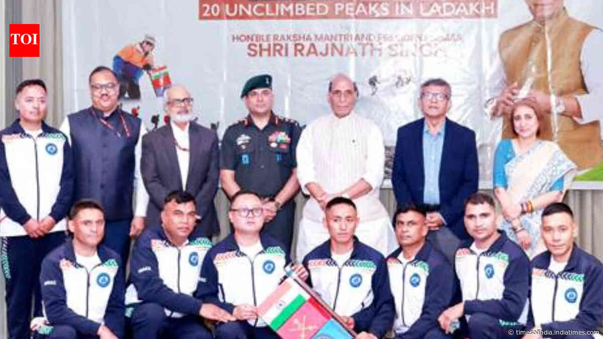 Defence minister Rajnath felicitates expedition crew that summited 20 unclimbed peaks in Ladakh