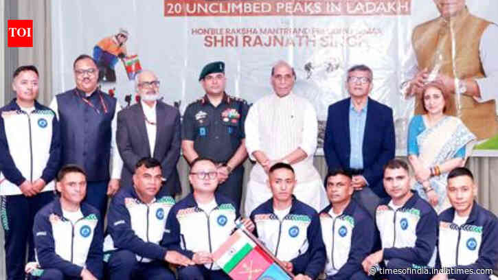 Defence minister Rajnath felicitates expedition crew that summited 20 unclimbed peaks in Ladakh